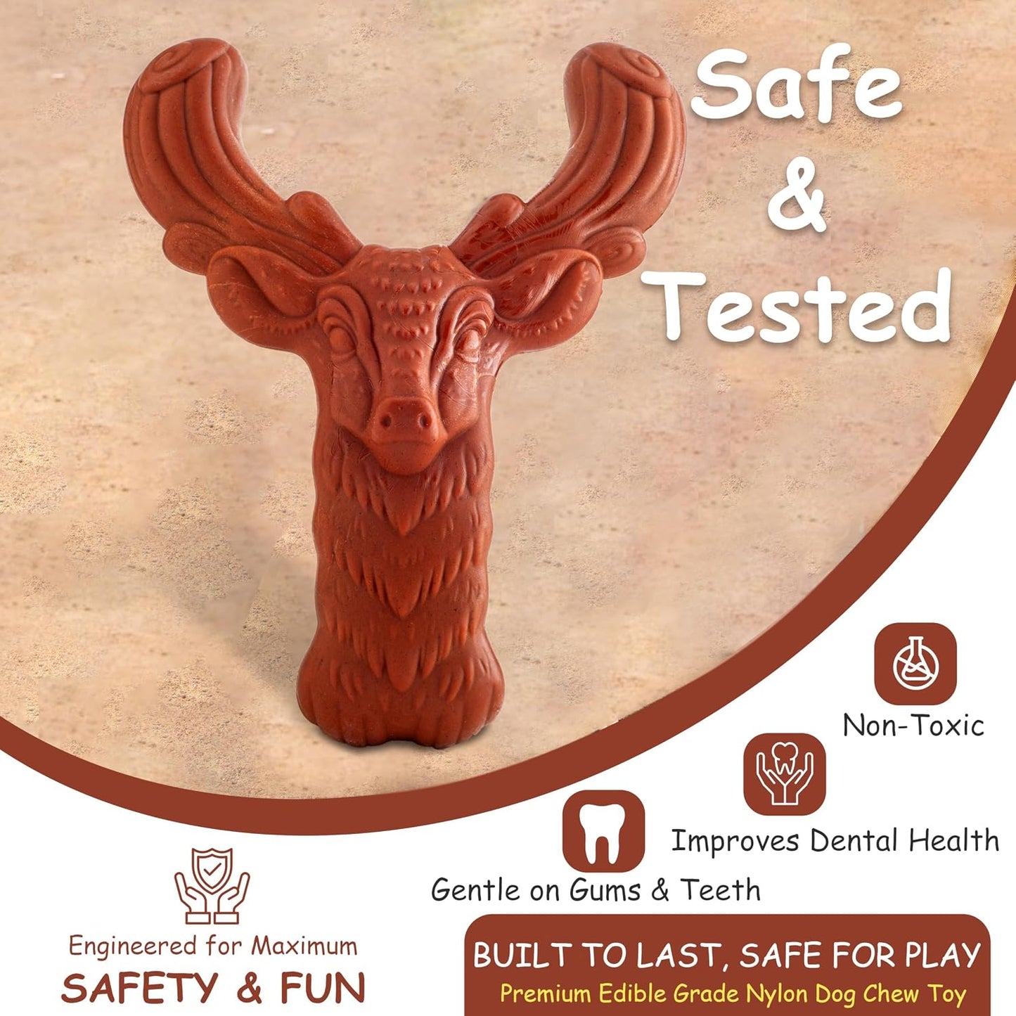 Dog Toys for Aggressive Chewers, Indestructible Dog Toys, Long Lasting Dog Chew Toy, Flavoured with Real Beef, Anxiety Relief and Teething for Dogs, Dog Toy for Medium to Large Dogs