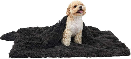 Dog Blanket, Super Soft Warm Fluffy Pet Blanket, Shaggy Faux Fur Pet Snuggle Blanket Washable Sleep Bed Mat for Small Medium Large Dogs and Cats (Small, Dark Grey)