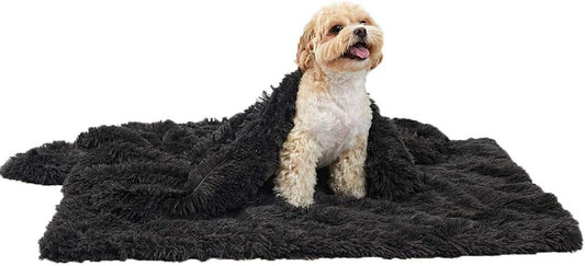 Dog Blanket, Super Soft Warm Fluffy Pet Blanket, Shaggy Faux Fur Pet Snuggle Blanket Washable Sleep Bed Mat for Small Medium Large Dogs and Cats (Small, Dark Grey)
