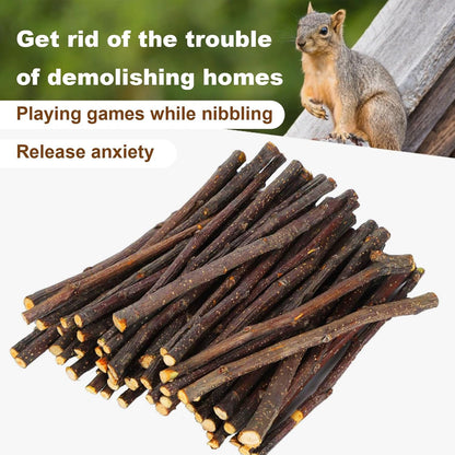 Apple Sticks Molar Toys for Rabbits, Chinchillas, Guinea Pigs, Parrots, Hamsters (200G)