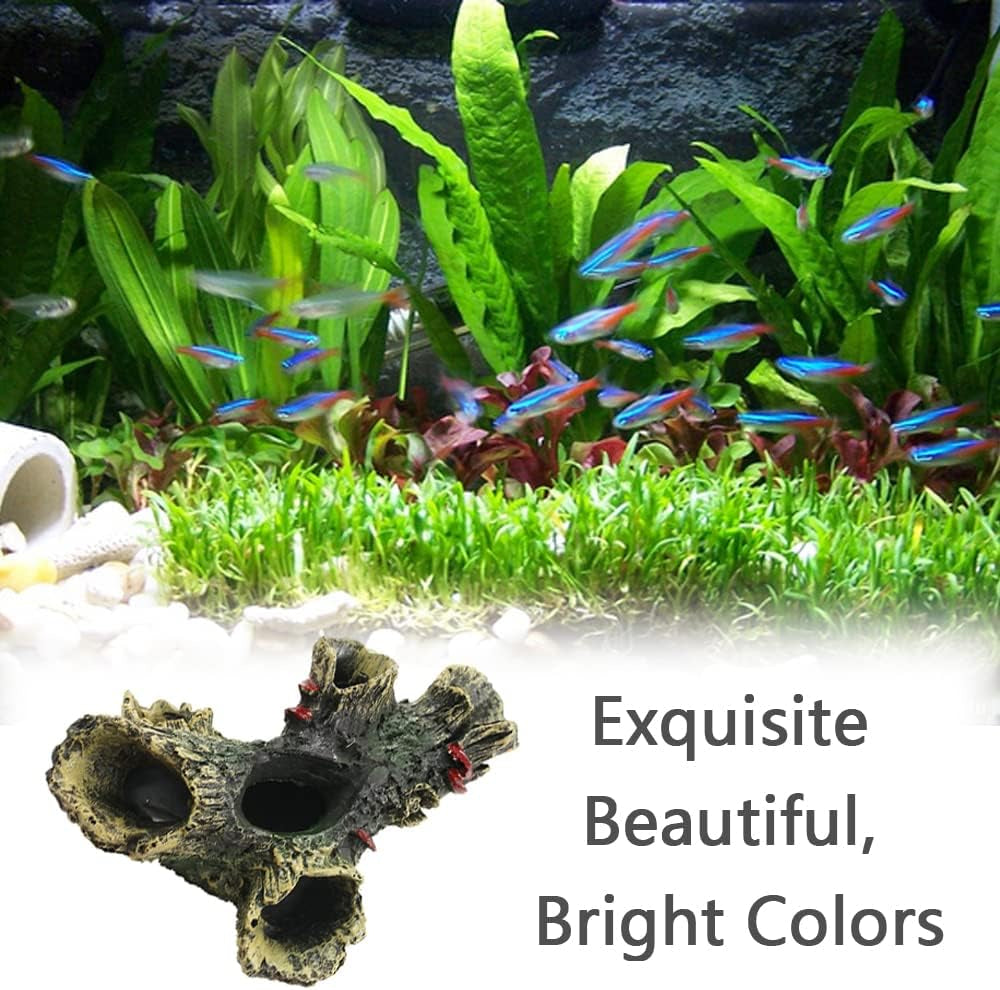 Log Resin Tree Trunk Ornament Aquarium Fish Tank Decoration Home Landscaping Crafts for Fish Tank Small Fish Hiding