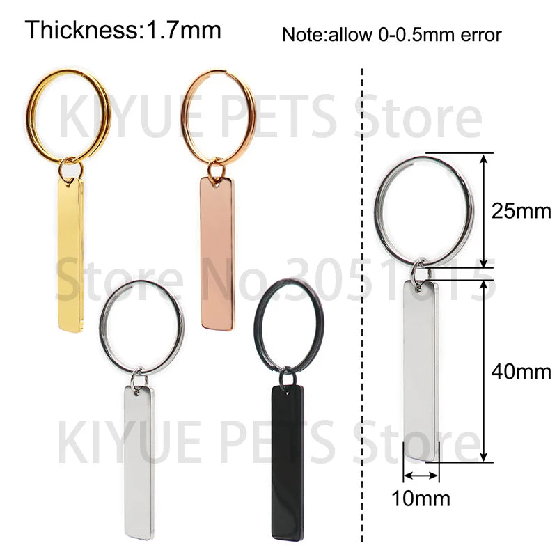 Custom 20Pcs/Set Pet Dog ID Tag Bone round Stainless Steel Plate Pendant Necklace Collar Pet Accessories