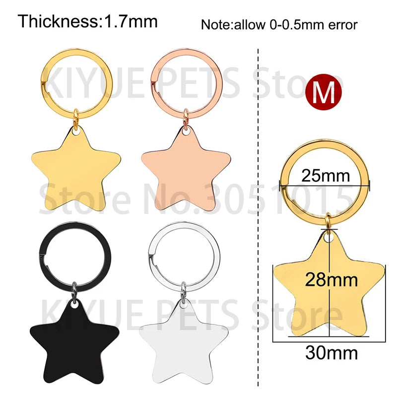 Custom 20Pcs/Set Pet Dog ID Tag Bone round Stainless Steel Plate Pendant Necklace Collar Pet Accessories