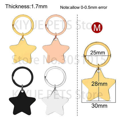 Custom 20Pcs/Set Pet Dog ID Tag Bone round Stainless Steel Plate Pendant Necklace Collar Pet Accessories