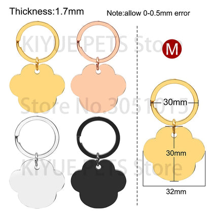 Custom 20Pcs/Set Pet Dog ID Tag Bone round Stainless Steel Plate Pendant Necklace Collar Pet Accessories