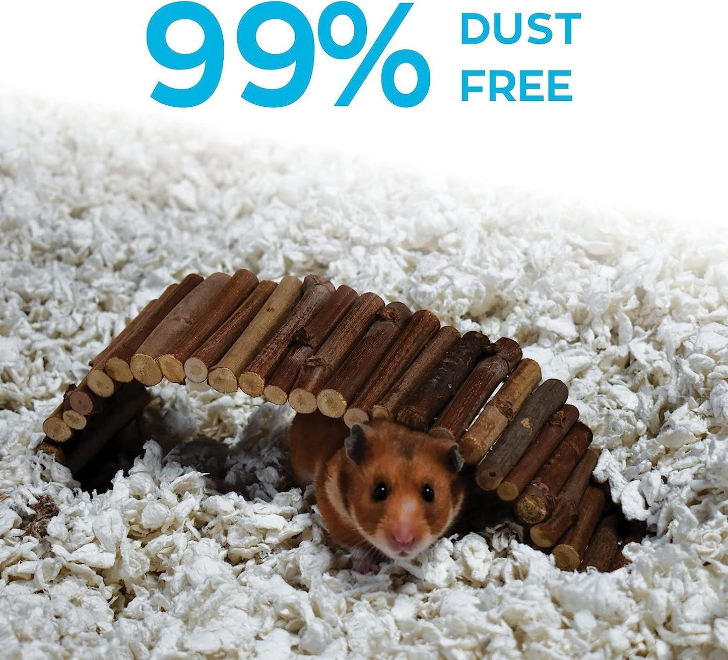 99% Dust-Free White Natural Paper Small Pet Bedding with Odor Control, 10L, White