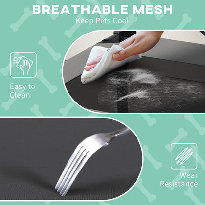 Pawhut Cooling Raised Dog Bed W/ Breathable Mesh, for S, M Dogs - Light Grey