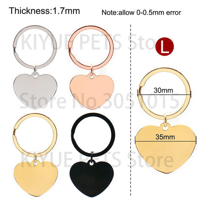 Custom 20Pcs/Set Pet Dog ID Tag Bone round Stainless Steel Plate Pendant Necklace Collar Pet Accessories