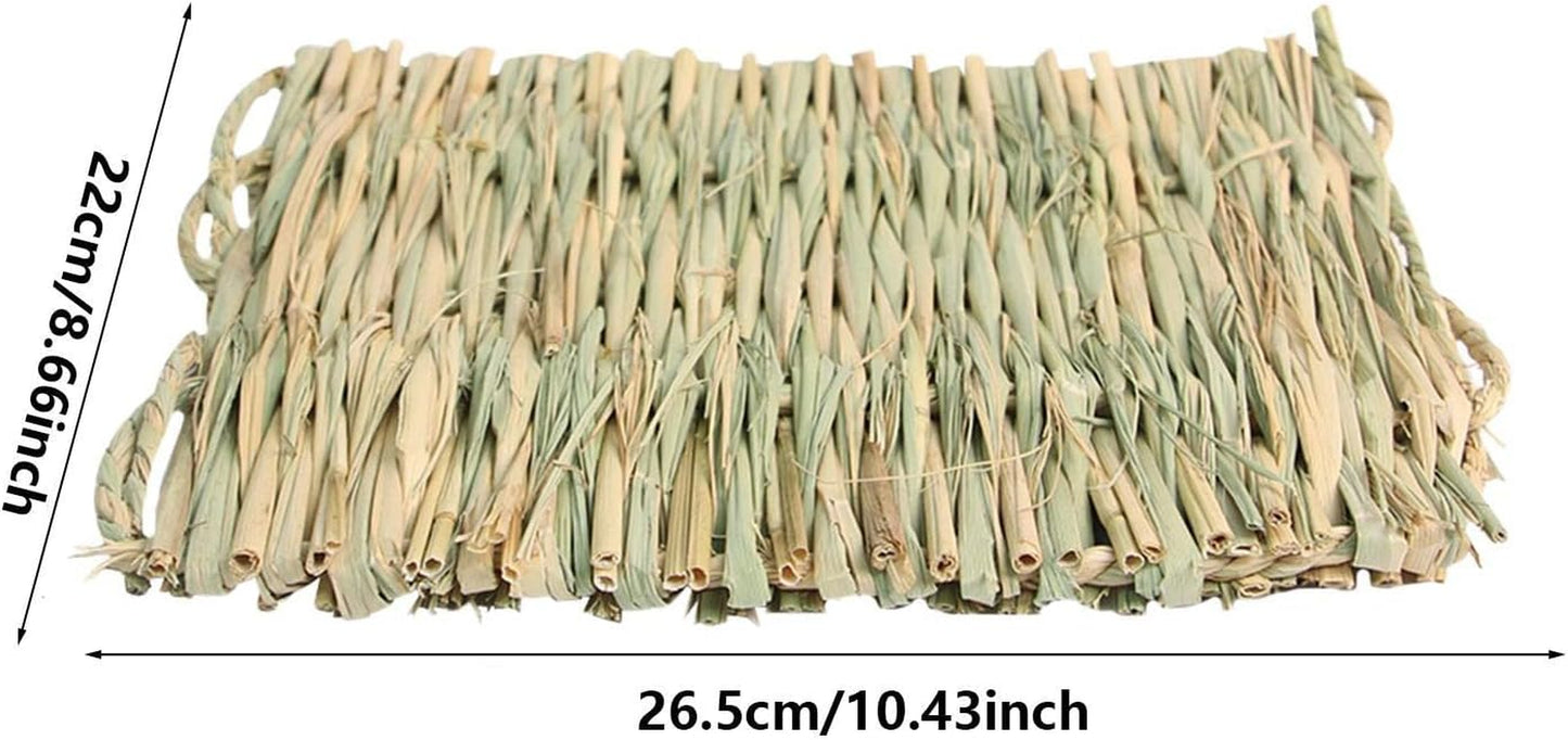 Grass Bed - Woven Straw Mat, Mat Bunny Bedding Nest Resting Cage Mat for Guinea Parrot Chinchilla Hamster