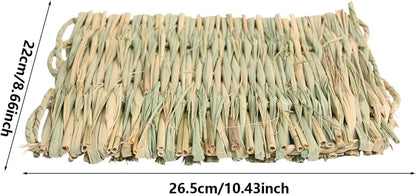 Grass Bed - Woven Straw Mat, Mat Bunny Bedding Nest Resting Cage Mat for Guinea Parrot Chinchilla Hamster