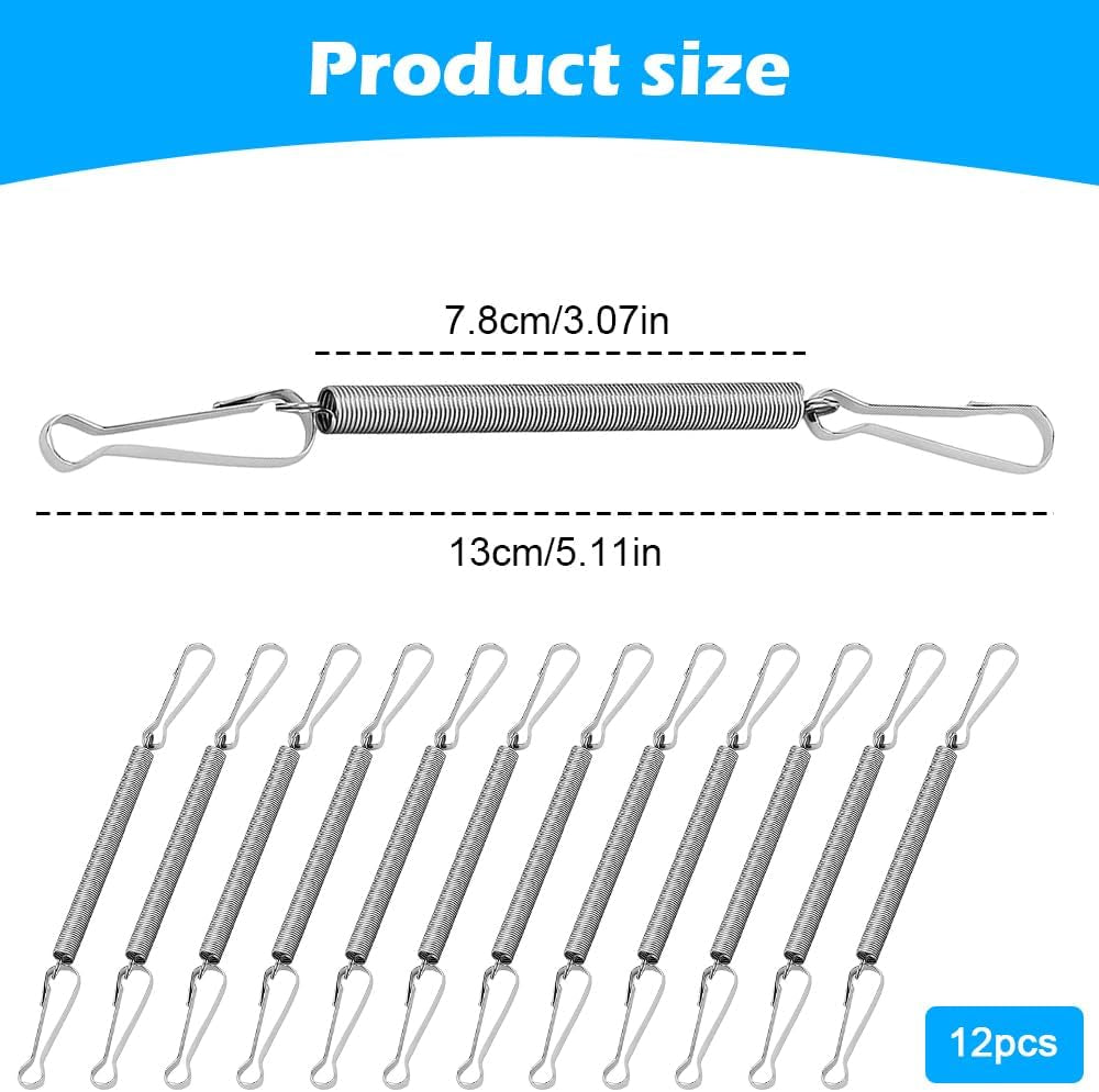 12 Pcs Stainless Steel Springs & Clips,Guinea Pig Water Bottle, Rabbit Water Bottle,For Secure Animal Water Dispensers