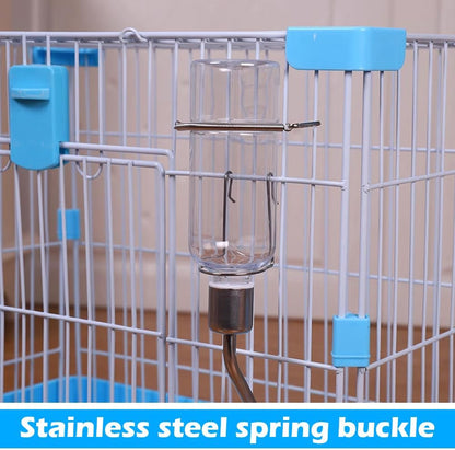 12 Pcs Stainless Steel Springs & Clips,Guinea Pig Water Bottle, Rabbit Water Bottle,For Secure Animal Water Dispensers