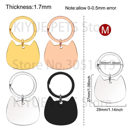 Custom 20Pcs/Set Pet Dog ID Tag Bone round Stainless Steel Plate Pendant Necklace Collar Pet Accessories