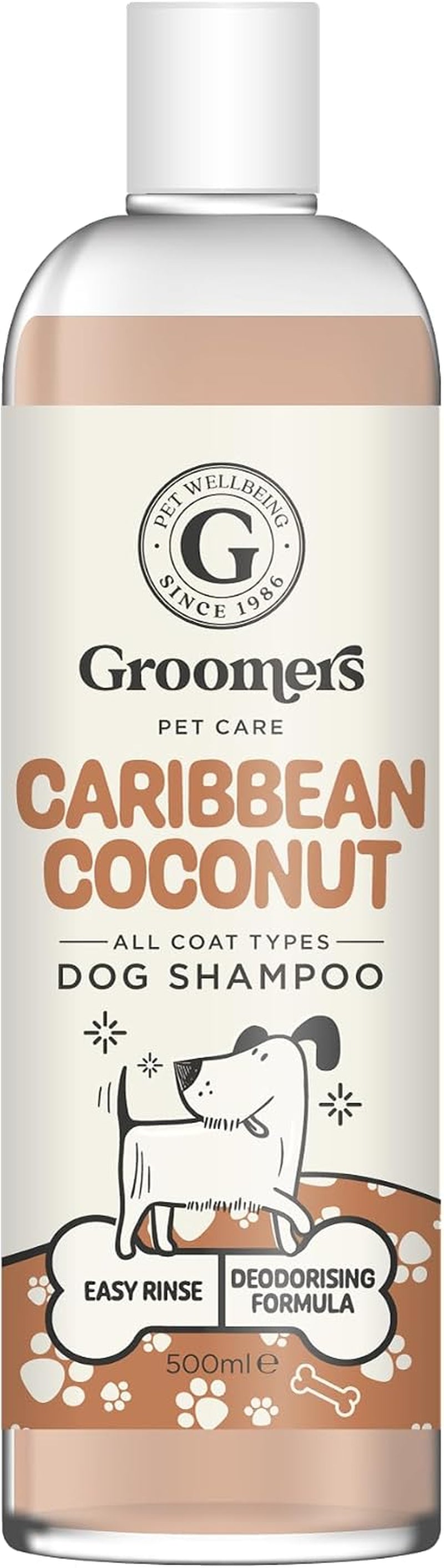 Professional Dog Shampoo Caribbean Coconut 500Ml - Ph Balanced and Paraben-Free - Quick Wash & Easy Rinse - Gentle Formula Suitable for Any Coat Type - Vegan-Friendly - Made in the UK