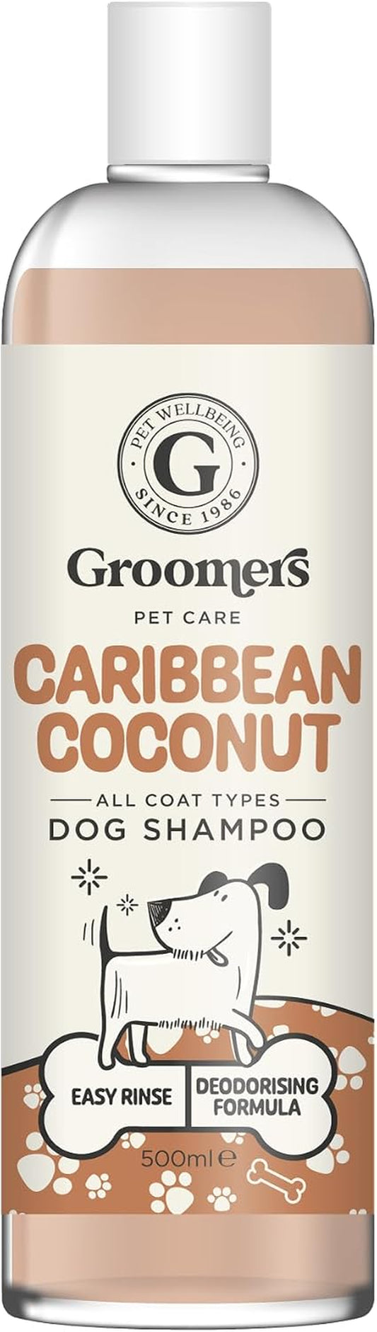 Professional Dog Shampoo Caribbean Coconut 500Ml - Ph Balanced and Paraben-Free - Quick Wash & Easy Rinse - Gentle Formula Suitable for Any Coat Type - Vegan-Friendly - Made in the UK