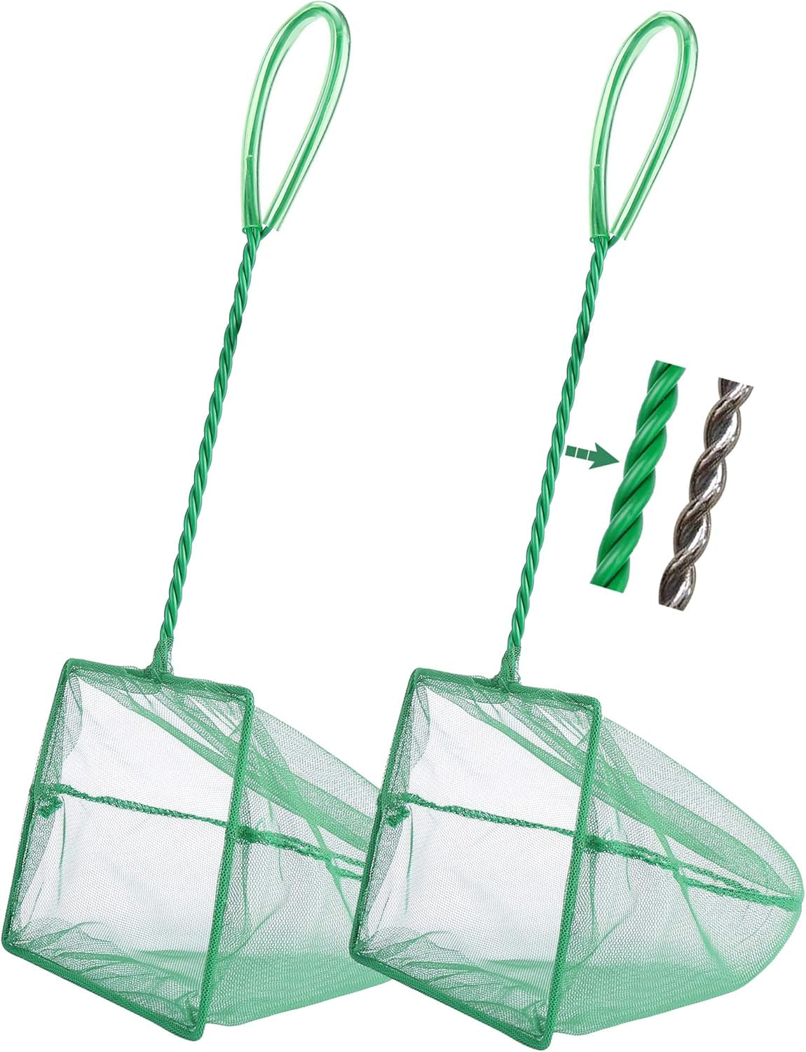 2 Pcs Aquarium Fish Net, Fine Mesh Quick Catch Fish Net for Fish Tank