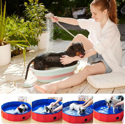 Foldable Dog Pool, Dog Pool for Small Dogs, Dog Swimming Pool, PVC Dog Pool, Swimming Pool for Dog, Non-Slip Paddling Pool for Dogs, Swimming Pool for Dog, Children'S Swimming Pool, 50 X 8 Cm, 1 Piece