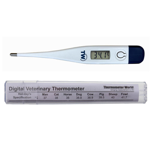 Digital Vets Thermometer for Pet Owners of Dogs Cats Horses Animals with Veterinary Hobday'S Spec Chart