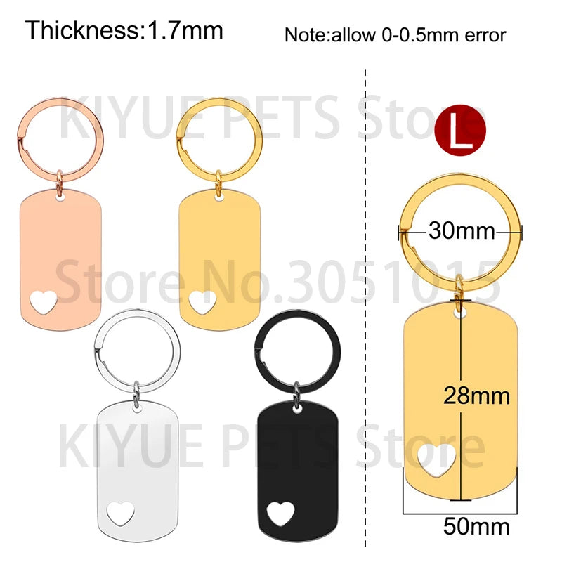 Custom 20Pcs/Set Pet Dog ID Tag Bone round Stainless Steel Plate Pendant Necklace Collar Pet Accessories