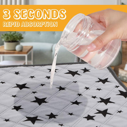 4 Pieces Guinea Pig Cage Liners Guinea Pig Fleece Bedding Absorbent Guinea Pig Accessories Reusable Washable Guinea Pig Pee Pad Non Slip Guinea Pig Mats for Cages with Patterns (14 X 28 Inch)