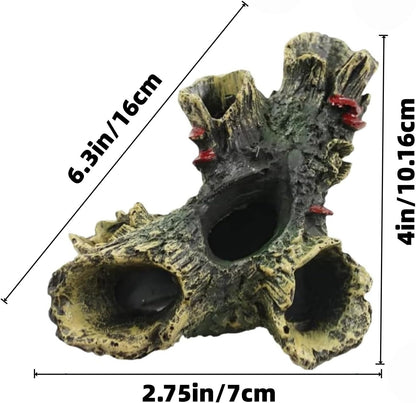 Log Resin Tree Trunk Ornament Aquarium Fish Tank Decoration Home Landscaping Crafts for Fish Tank Small Fish Hiding