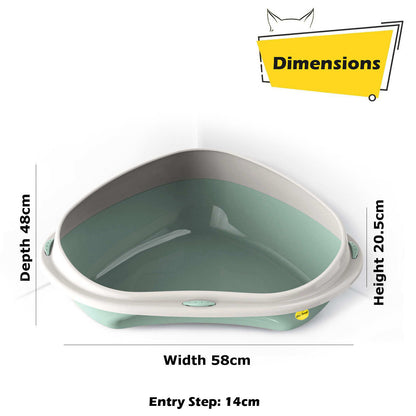 Cat Corner Litter Tray Large or Jumbo Rim Pet Open Toilet Pan Box Cat Centre?