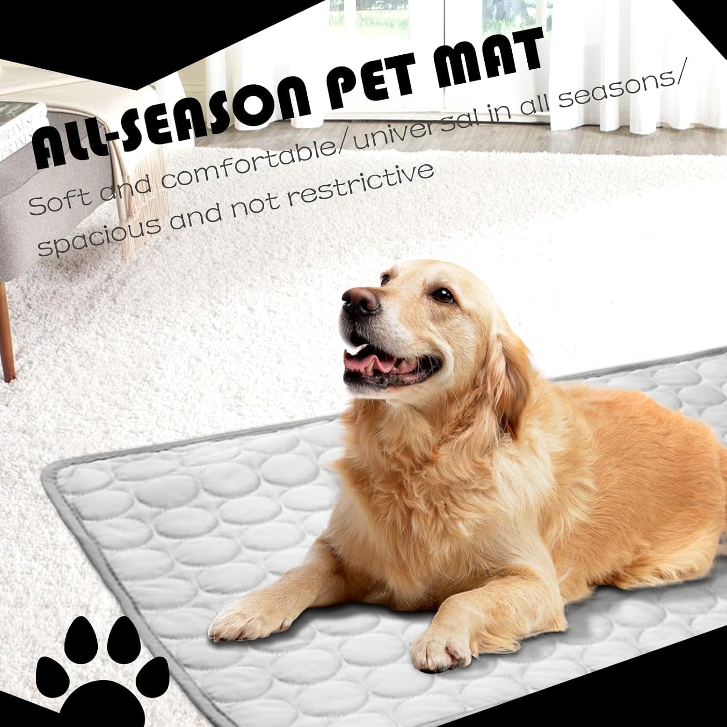 Cooling Mat for Dogs100X70Cm, Scratch-Resistant Premium Polyester Fabric, Dog Cooling Mat, Non-Toxic Foldable Easy-Clean Pet Cooling Mat for Indoor, Outdoor and Car Use (Xl/Grey)